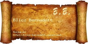Blicz Bernadett névjegykártya